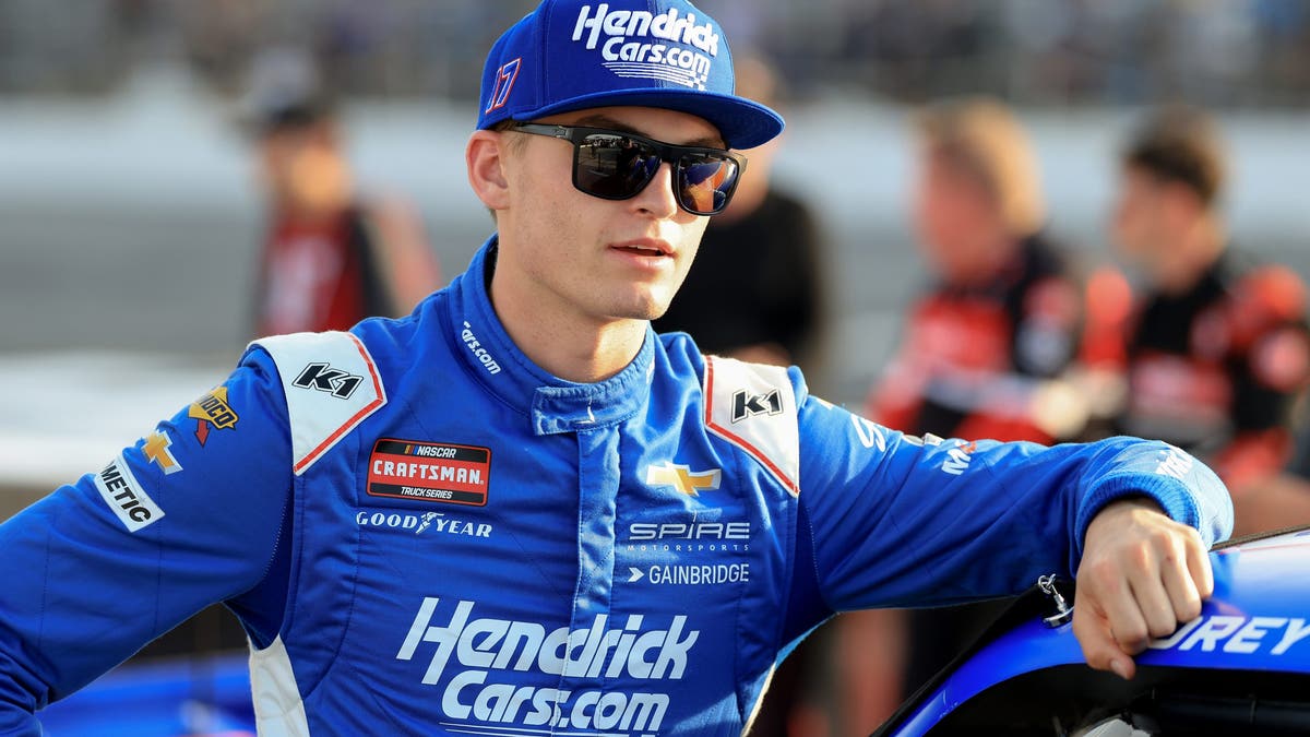 Corey Day waits on the grid prior to the NASCAR Craftsman Truck Series TSport 200 at Lucas Oil Indianapolis Raceway Park