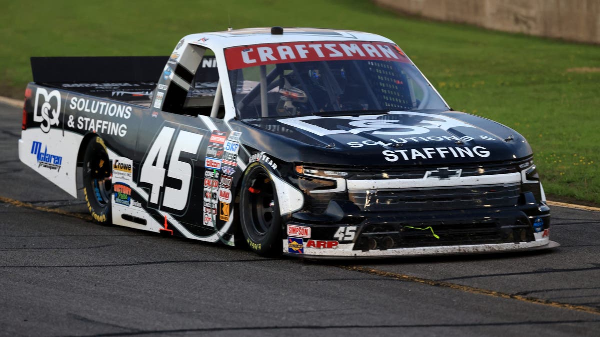 Kaden Honeycut drives during the NASCAR Craftsman Truck Series TSport 200 at Lucas Oil Indianapolis Raceway Park