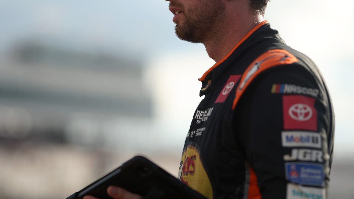 Chase Briscoe looks on during practice for the NASCAR Cup Series Cook Out 400