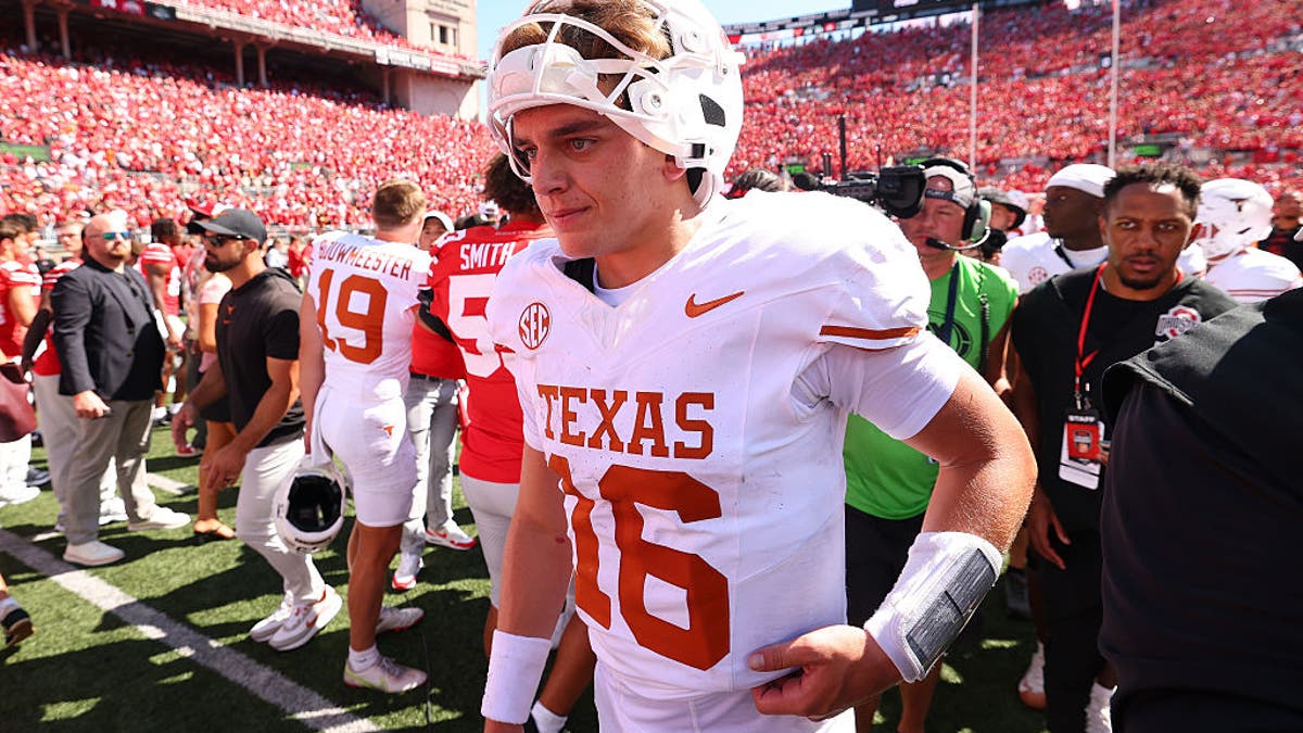 After sitting behind Quinn Ewers, Arch Manning is now Texas's starting quarterback in his redshirt sophomore season. (Photo by Gregory Shamus/Getty Images)