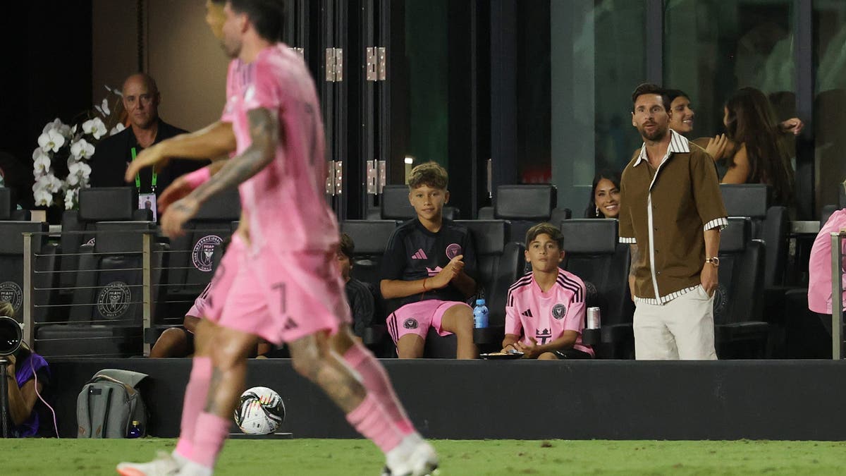 Lionel Messi sat out Inter Miami's game on Wednesday due to a minor leg injury, but is expected to be back for the Leagues Cup quarterfinals. (Photo by Leonardo Fernandez/Getty Images)