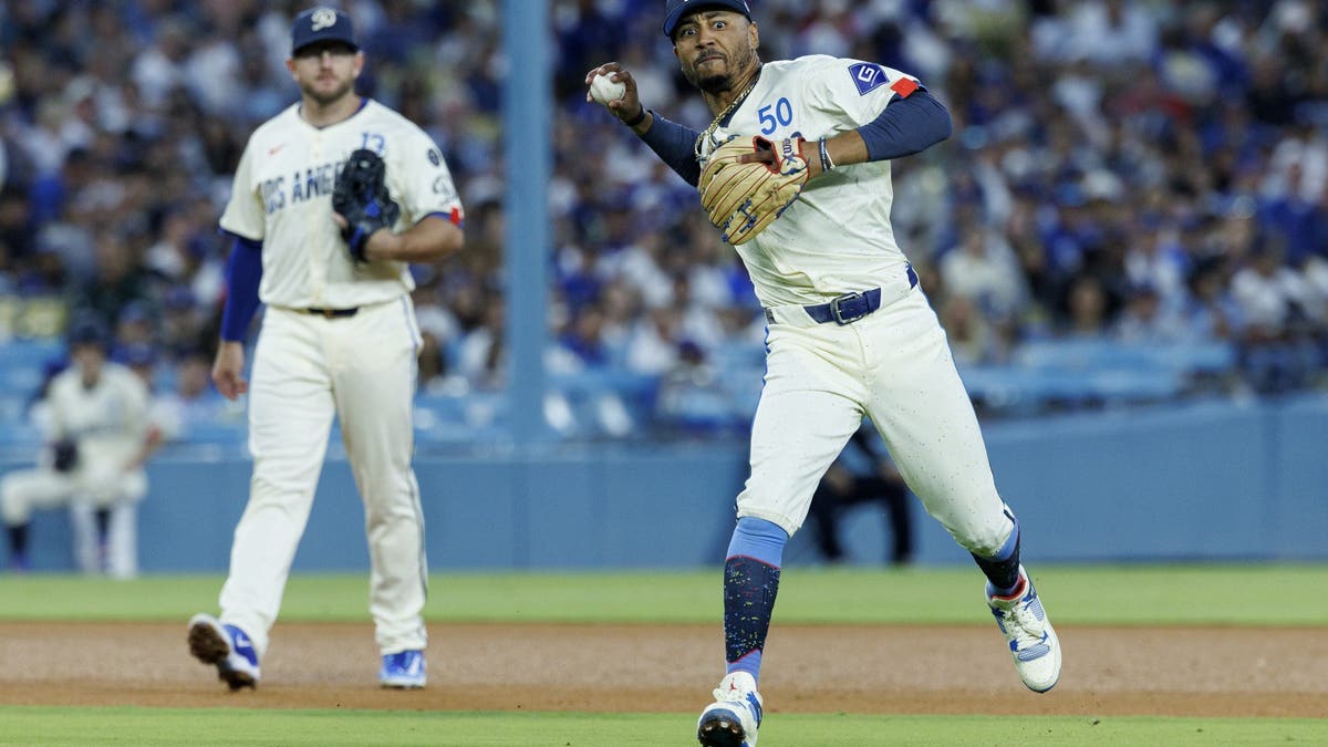 Mookie Betts has been solid at shortshop, despite the ongoing struggles at the plate. (Gina Ferazzi / Los Angeles Times via Getty Images)