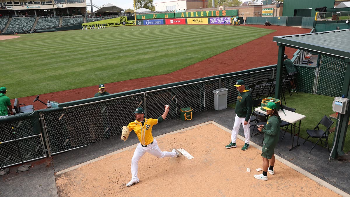 Until there's actually construction of an MLB ballpark in Las Vegas, the A's look destined to stay in Sacramento. (Photo by Scott Strazzante/San Francisco Chronicle via Getty Images)