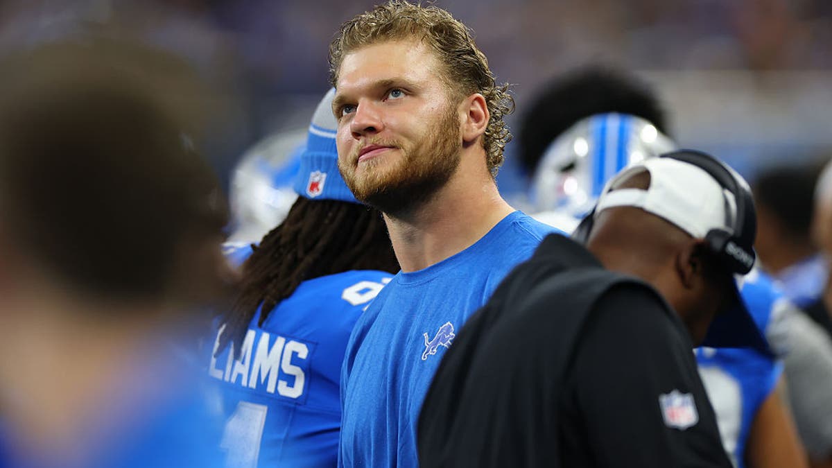 Aidan Hutchinson had 7.5 sacks in his first five games last season before breaking his leg. He can't wait to get back on the field in 2025. (Photo by Gregory Shamus/Getty Images)
