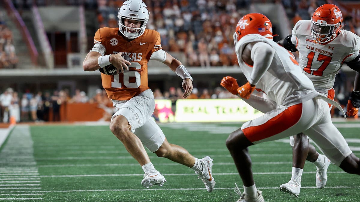 Arch Manning hasn't had the best start to the year, but he had a promising performance against Sam Houston in Week 4. (Photo by Tim Warner/Getty Images)