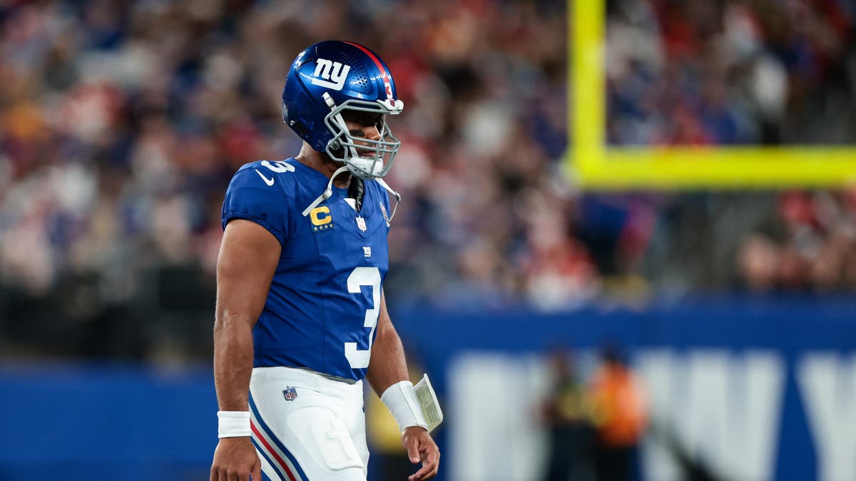 Is it already time for the Giants to bench Russell Wilson in favor of rookie Jaxson Dart? (Photo by Kathryn Riley/Getty Images)