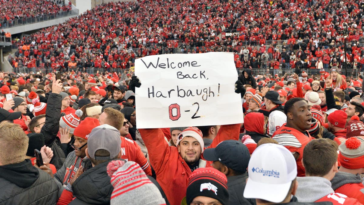Urban Meyer won all four of his matchups against Jim Harbaugh as Ohio State's head coach, including the memorable 2016 game. (Photo by Jamie Sabau/Getty Images)
