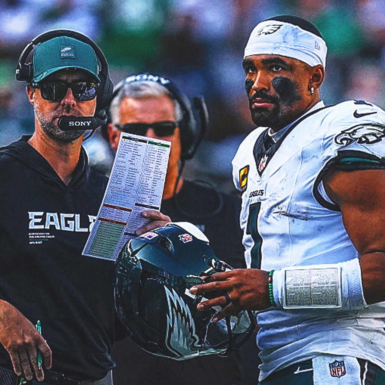Foto Autografata Jalen Hurts & AJ Brown Eagles – Cornice A4, Super Bowl LIX