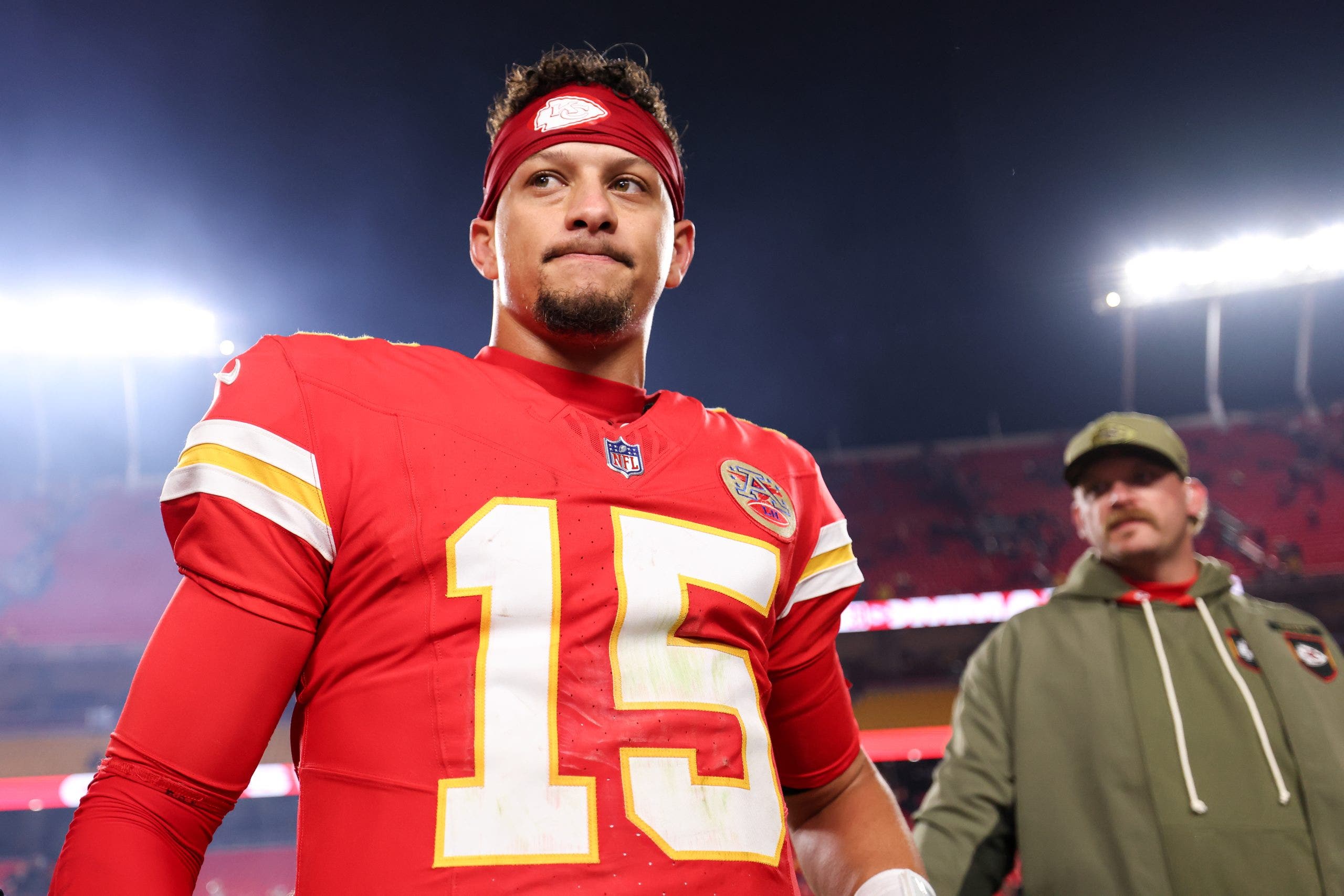 Patrick Mahomes led the Chiefs to a third straight win on Monday and is the betting favorite to win MVP. (Photo by Brooke Sutton/Getty Images)