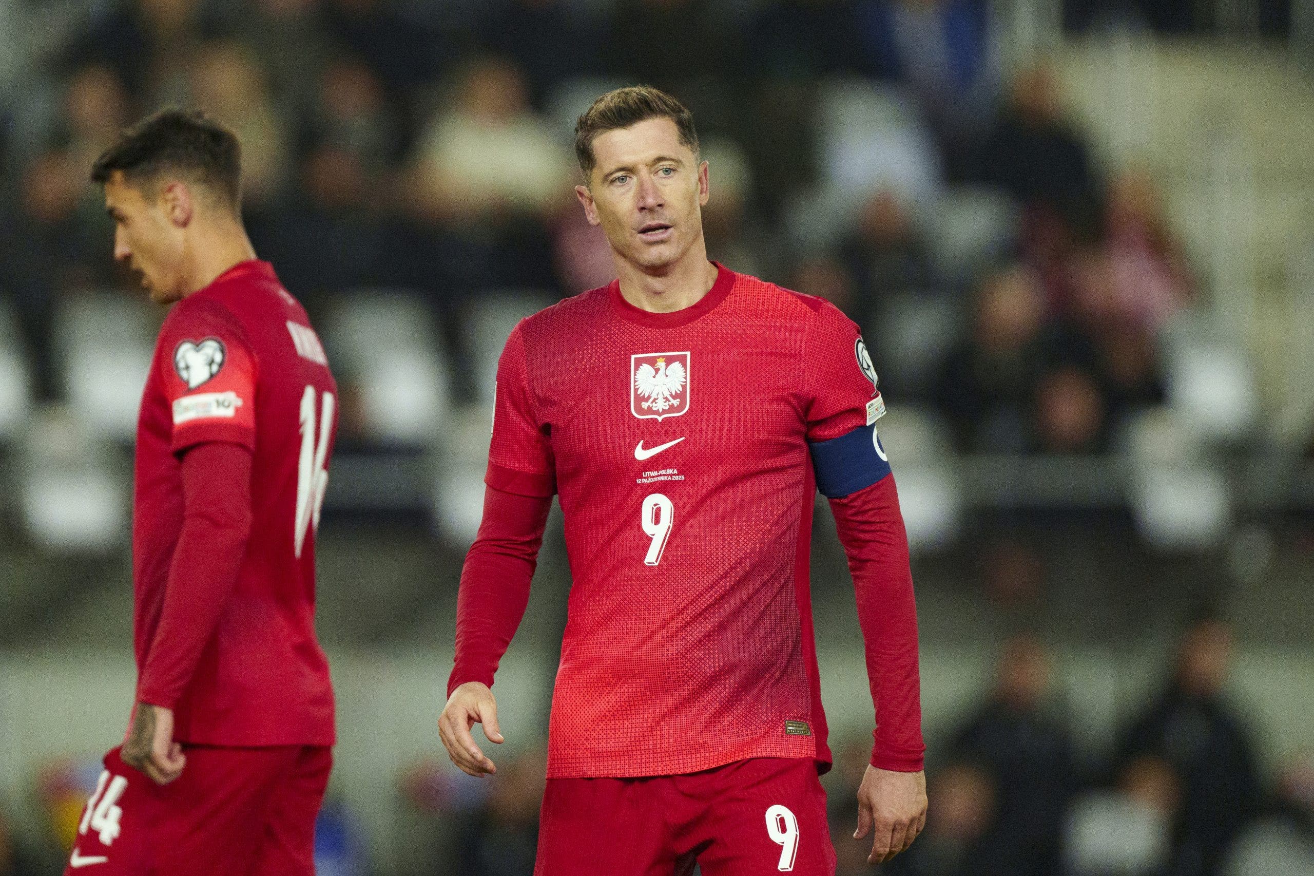 Robert Lewandowski suffered an injury with Poland. (Photo by Kazimierz Koper/Eurasia Sport Images/Getty Images)
