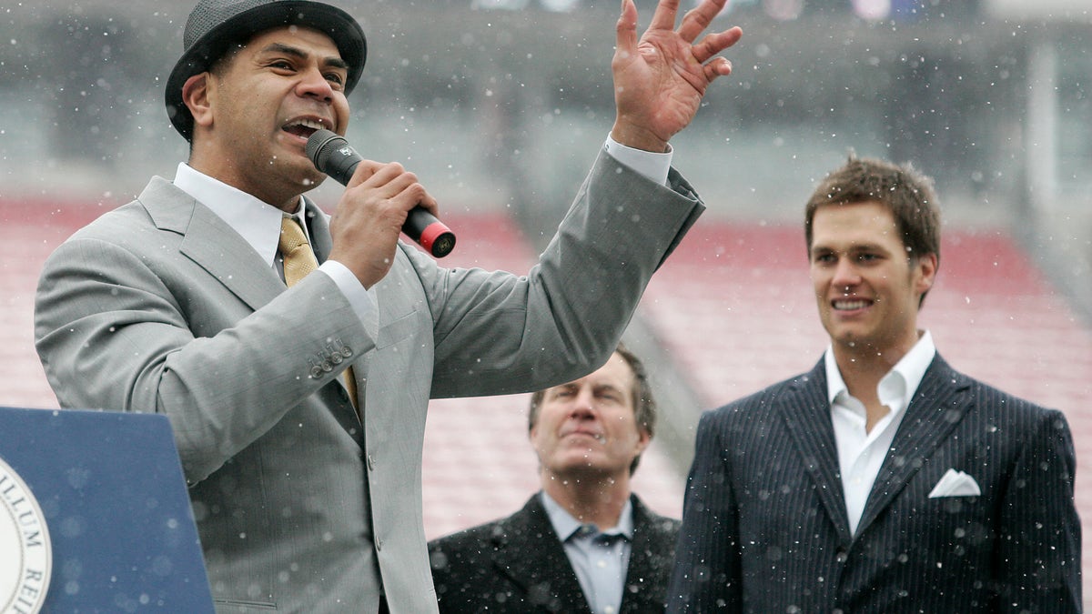 Junior Seau and Tom Brady were teammates together for four seasons. (Photo by Matthew Healey/MediaNews Group/Boston Herald via Getty Images)