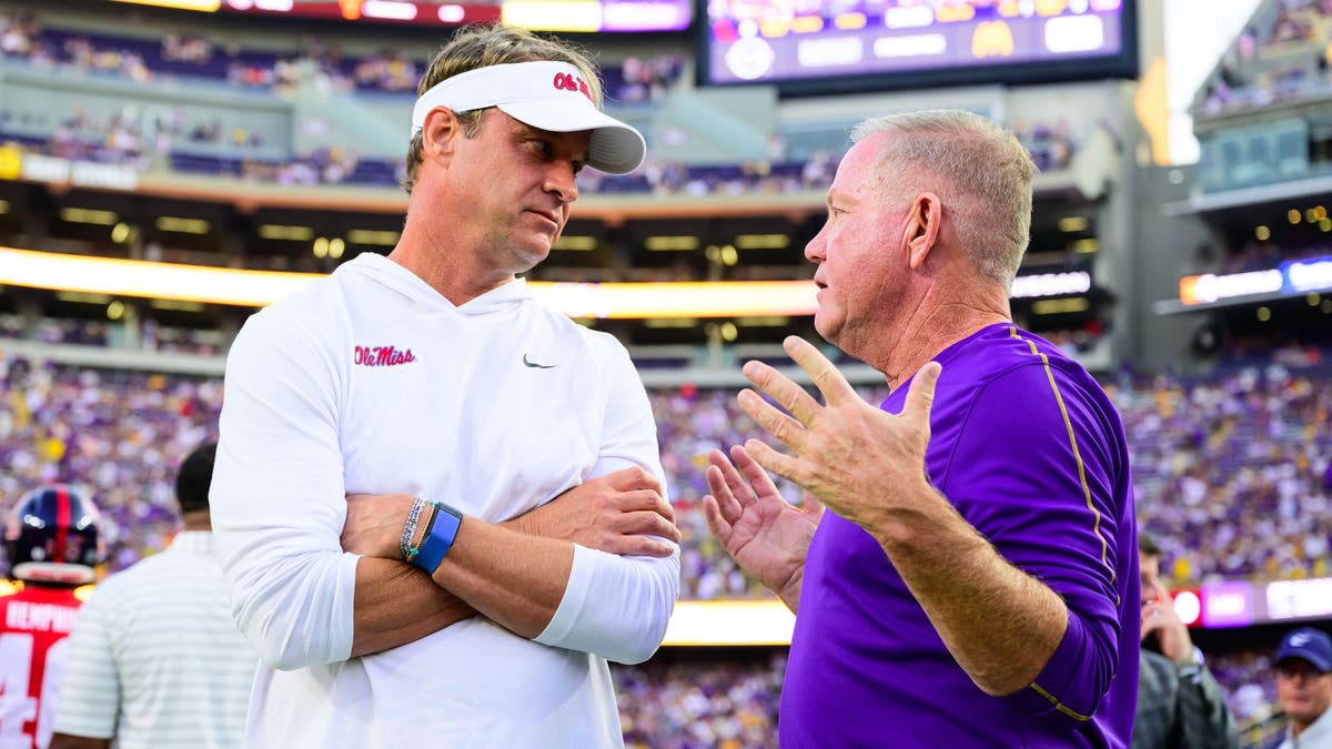 Will Lane Kiffin replace Brian Kelly at LSU? If he does, it would likely come with a hefty pay raise. (Photo by Gus Stark/LSU/University Images via Getty Images}