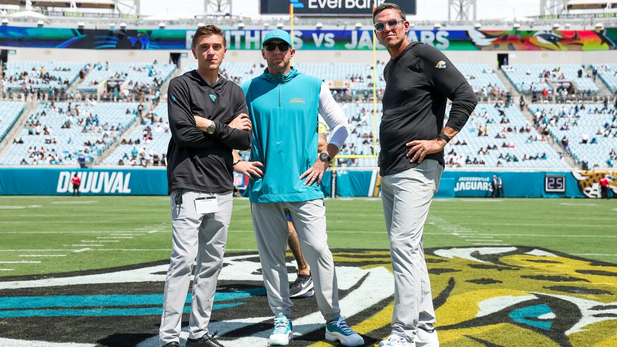 James Gladstone, Liam Coen and Tony Boselli have already shown they will be aggressive by trading up for Travis Hunter in this year's draft. (Logan Bowles/Getty Images)