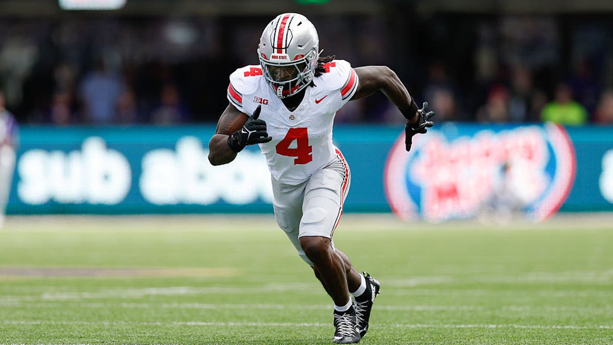 Jeremiah Smith had five catches for 42 yards and a touchdown in Ohio State's win over Illinois. (Photo by Alika Jenner/Getty Images)