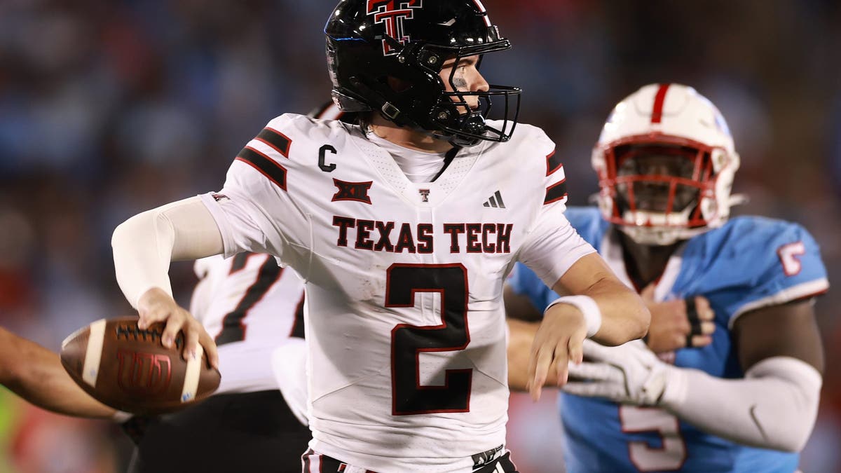 Behren Morton and Texas Tech are the only undefeated team remaining in the Big 12. (Photo by Kenneth Richmond/Getty Images)
