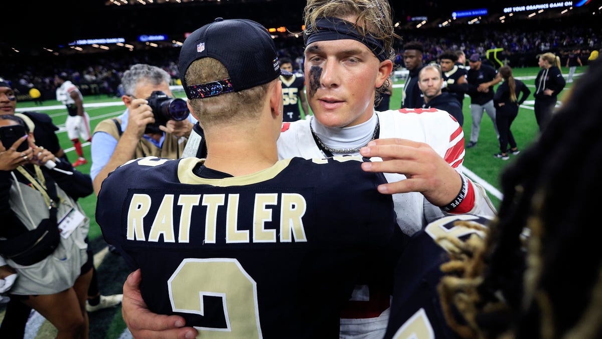 Spencer Rattler (No. 2) finally got a win as an NFL starter, but it took playing a team lower than his Saints in the power rankings. (Sean Gardner/Getty Images)