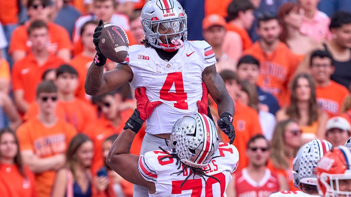 Jeremiah Smith has eight total touchdowns in six games so far this season. (Photo by Robin Alam/ISI Photos/ISI Photos via Getty Images)