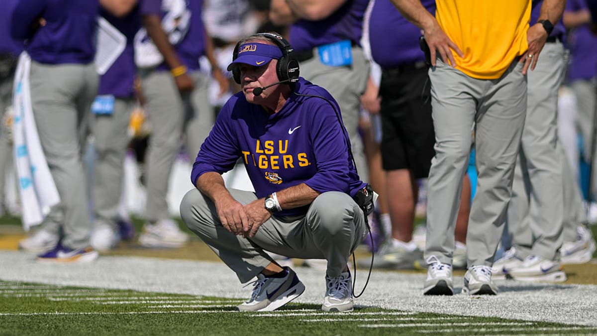 Brian Kelly has gone 46-35 at LSU over three-and-half years as the Tigers head coach. (Photo by Carly Mackler/Getty Images)