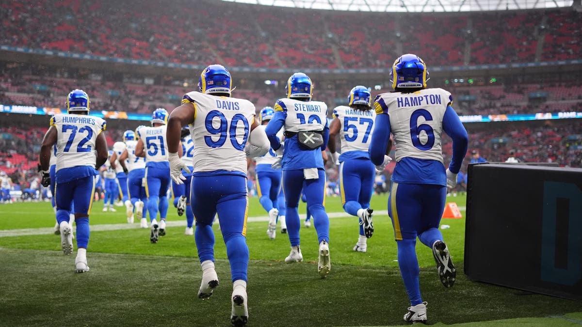 The Rams take the field for their London matchup against the Jaguars.