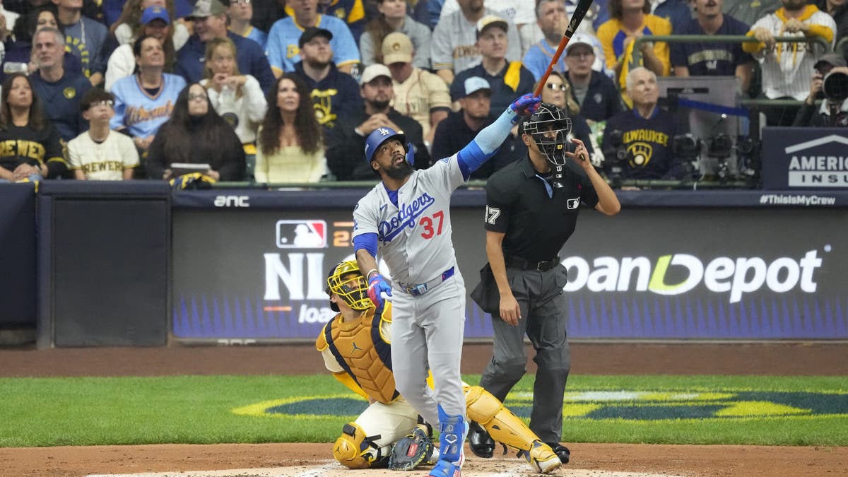 Teoscar Hernandez had a seemingly redeeming home run in Game 2. (Photo by John Fisher/Getty Images)