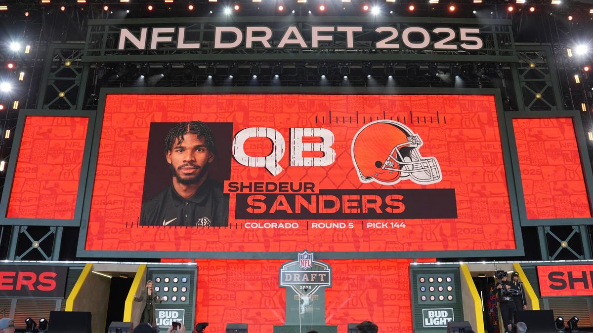 Shedeur Sanders wasn't selected until the fifth round of the 2025 NFL Draft, surprsingly falling after being projected as a first-round pick. (Photo by Perry Knotts/Getty Images)