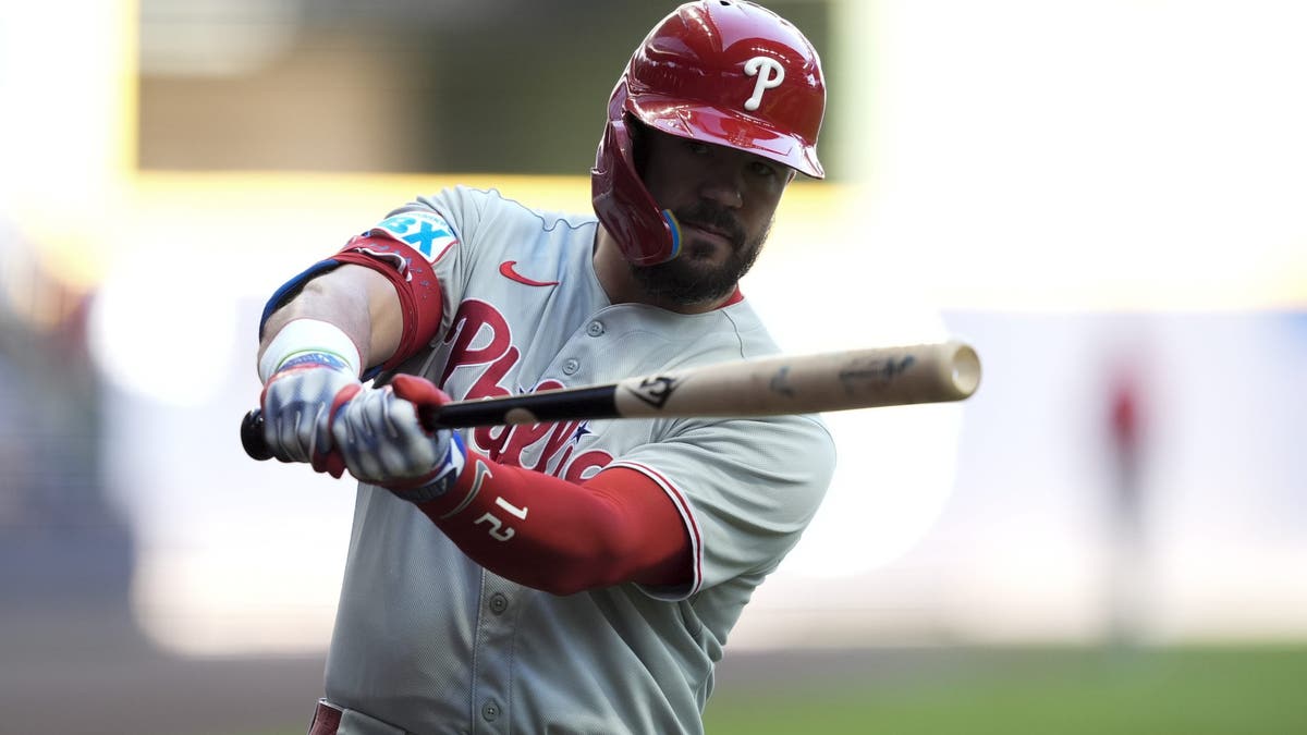Kyle Schwarber led the National League in home runs (56) and RBIs (132) in 2025. (Photo by Aaron Gash/MLB Photos via Getty Images)