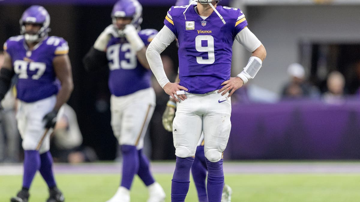 If J.J. McCarthy continues to struggle, how committed are the Vikings to starting him? (Photo by Carlos Gonzalez/The Minnesota Star Tribune via Getty Images)