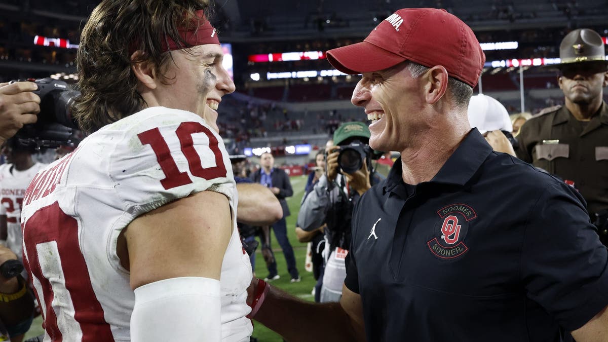 John Mater and Brent Venables have been the nucleus for an OU squad that seems poised to make this year's CFP. (Photo by Butch Dill/Getty Images)