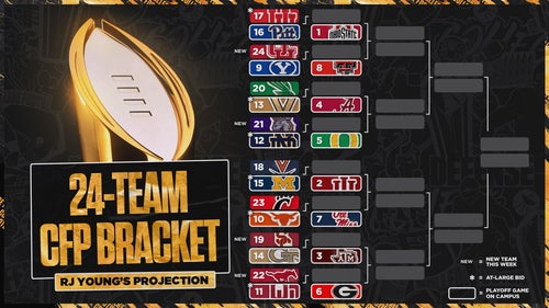 COLLEGE FOOTBALL Trending Image: RJ Young's 24-Team College Football Playoff Bracket Entering Week 12
