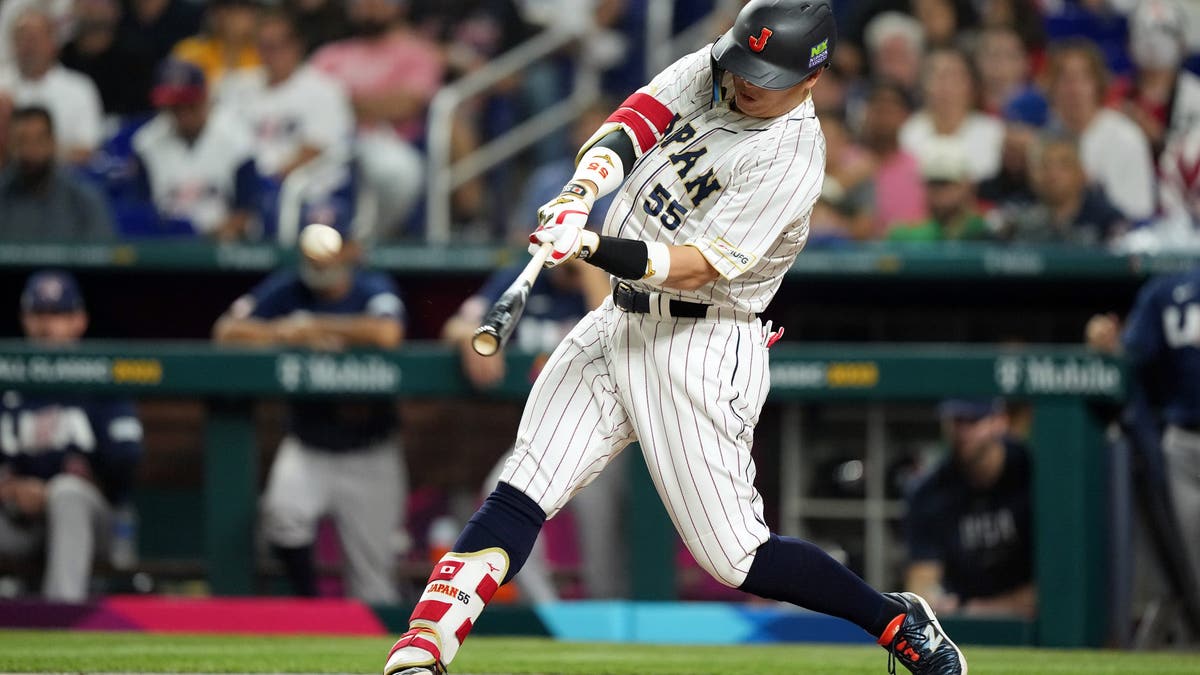 Munetaka Murakami played for Japan in the 2023 World Baseball Classic. (Photo by Eric Espada/Getty Images)