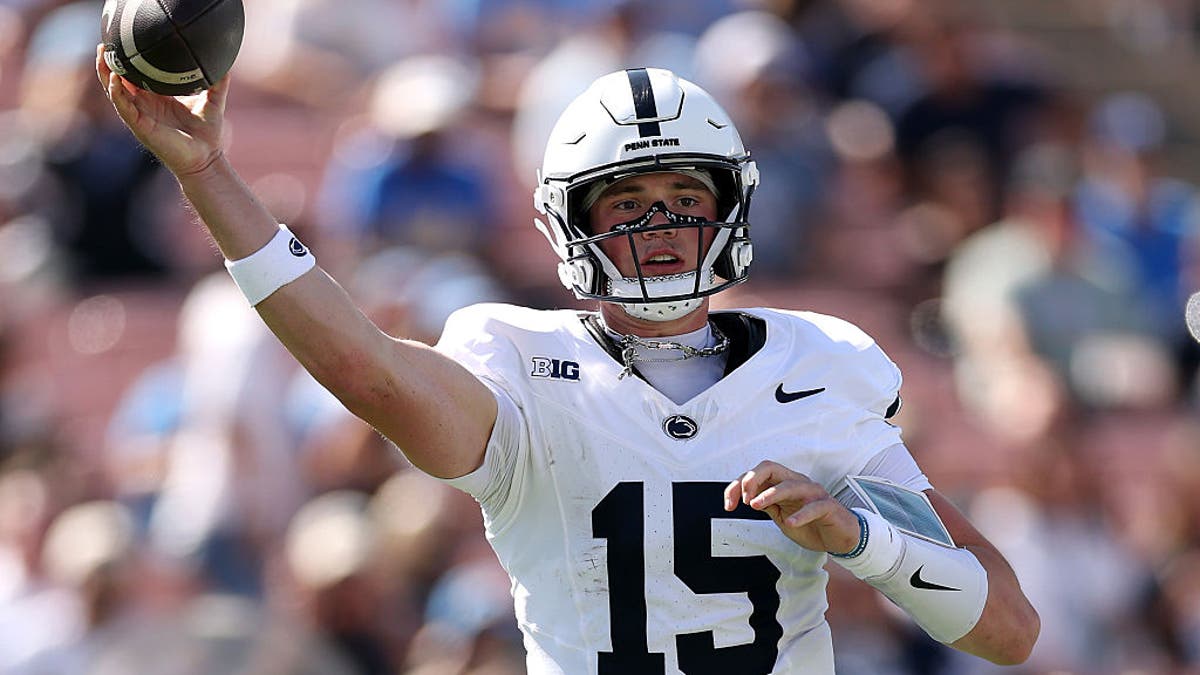 Drew Allar might have the strongest arm in this class. (Photo by Luke Hales/Getty Images)
