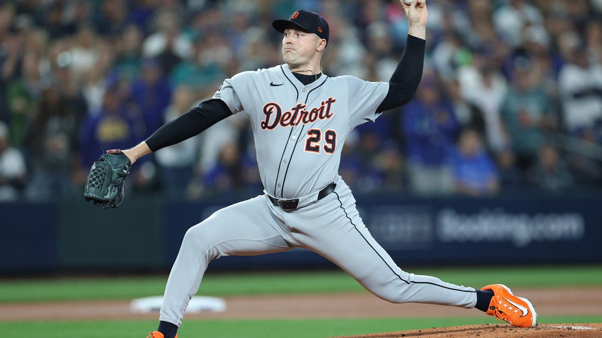 Tarik Skubal has led the American League in ERA, ERA+, FIP and wins above replacement among pitchers in each of the last two seasons. (Photo by Steph Chambers/Getty Images)