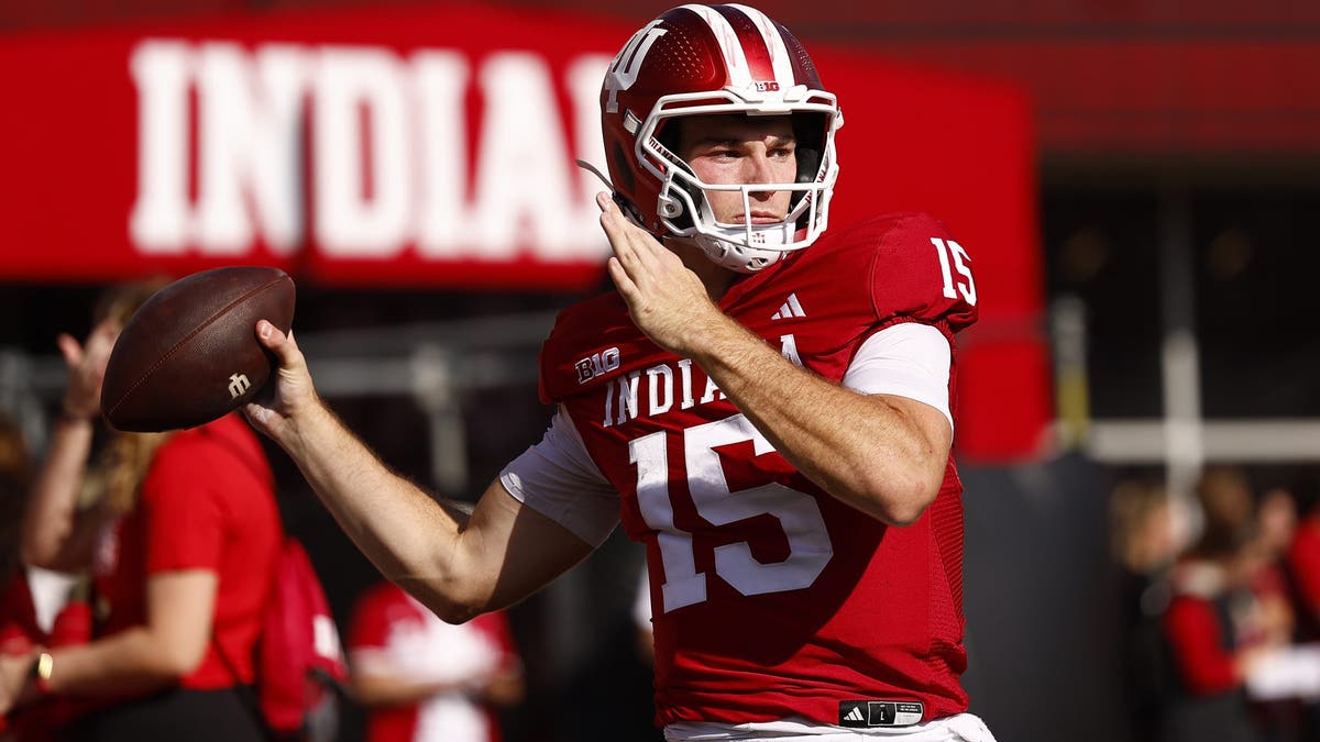 Indiana's Fernando Mendoza might be the frontrunner to be the first quarterback selected in the 2026 NFL Draft. (Photo by Jeffrey Brown/Icon Sportswire via Getty Images)