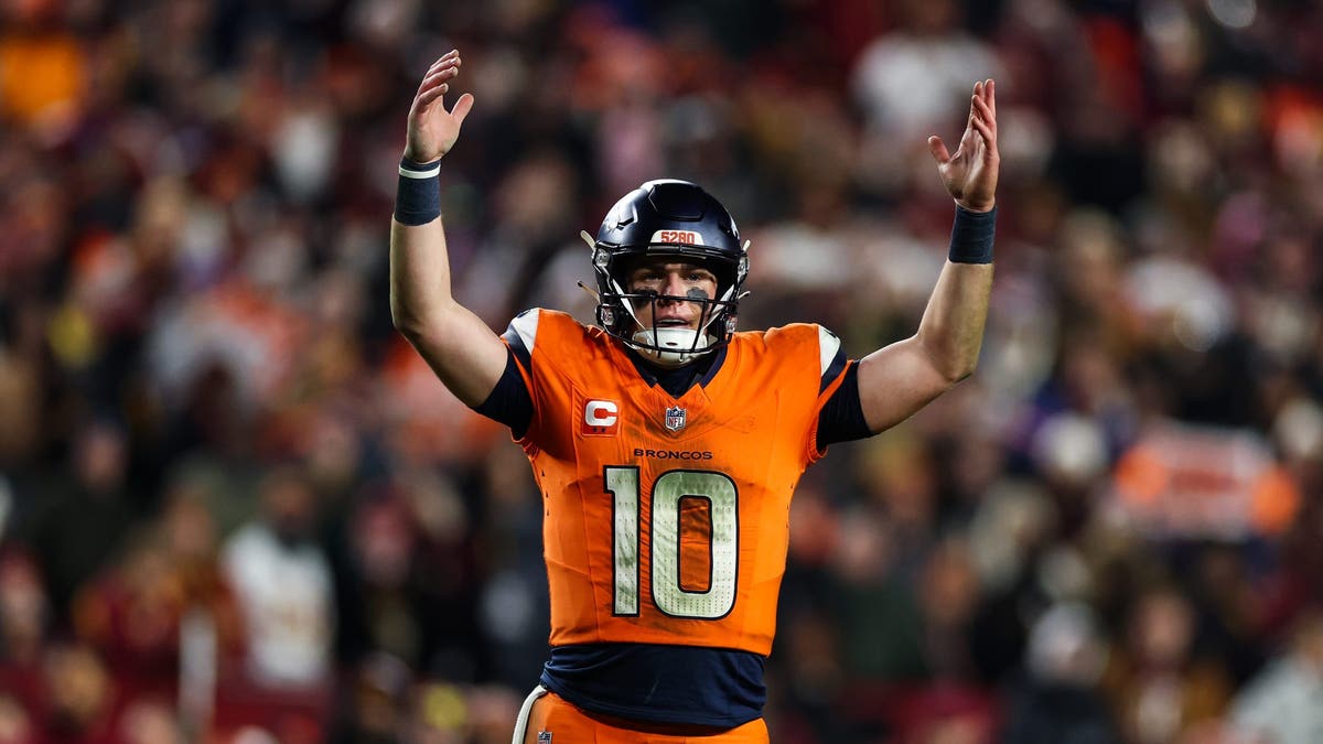 Bo Nix has done just enough to complement the Broncos' dominant defense. Will they need more from him to make a deep playoff run? (Photo by Patrick Smith/Getty Images)