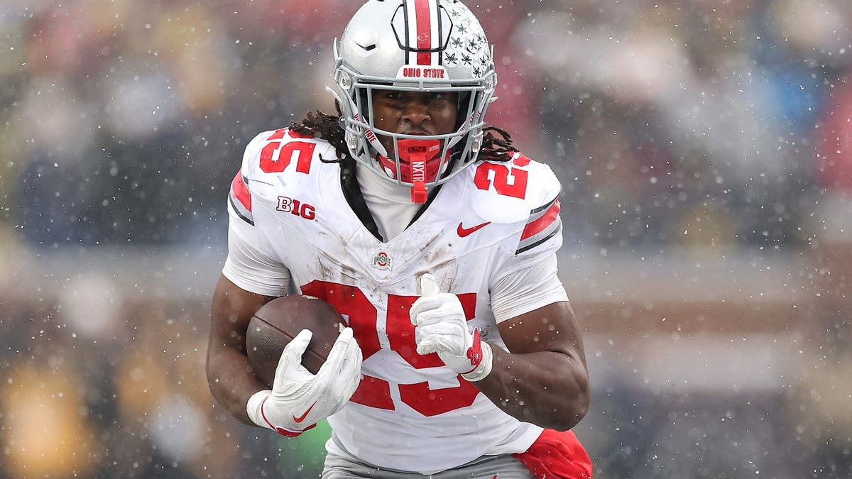 Ohio State RB Bo Jackson in action against rival Michigan at Michigan Stadium on November 29, 2025. (Photo by Luke Hales/Getty Images)