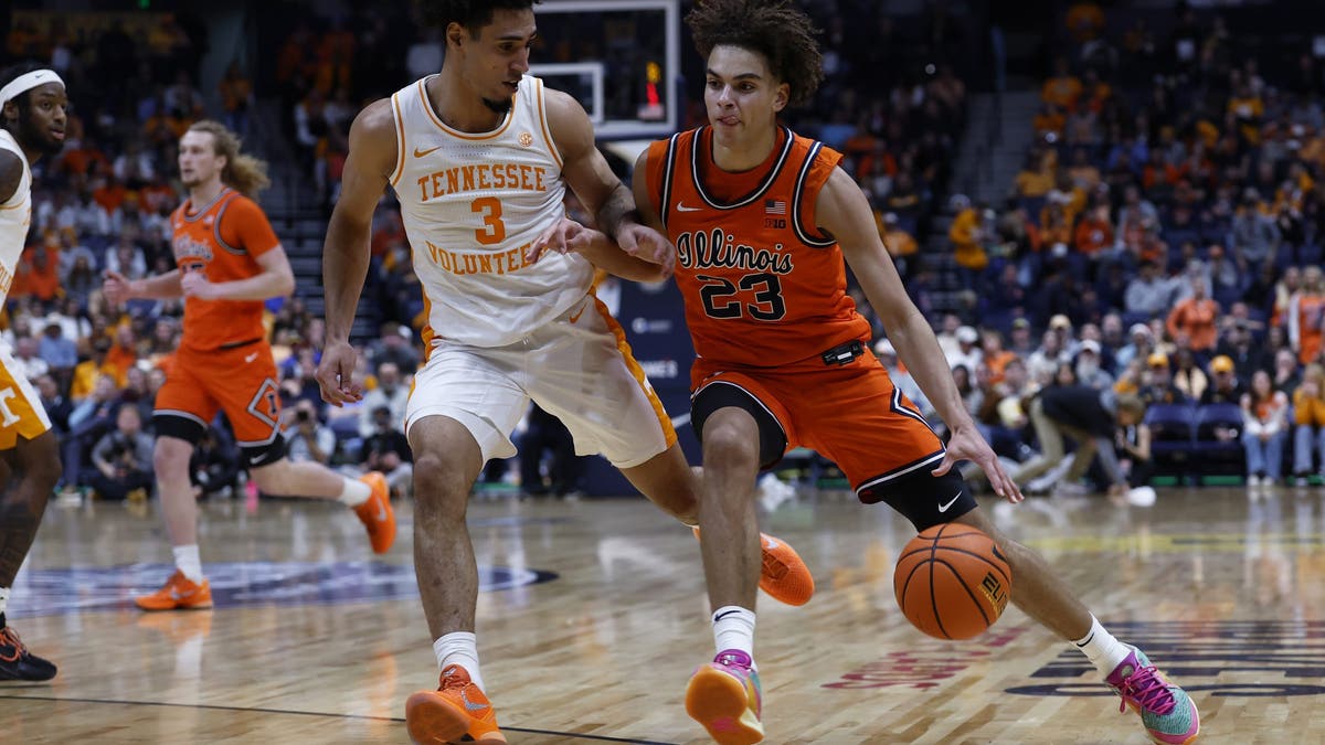 Illini guard Keaton Wagler delivered against the Vols. (Photo by Matthew Maxey/Icon Sportswire via Getty Images)