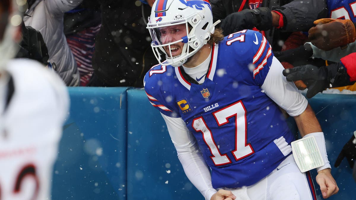 Josh Allen had a monster day against the Bengals, scoring four touchdowns. (Photo by Timothy T Ludwig/Getty Images)