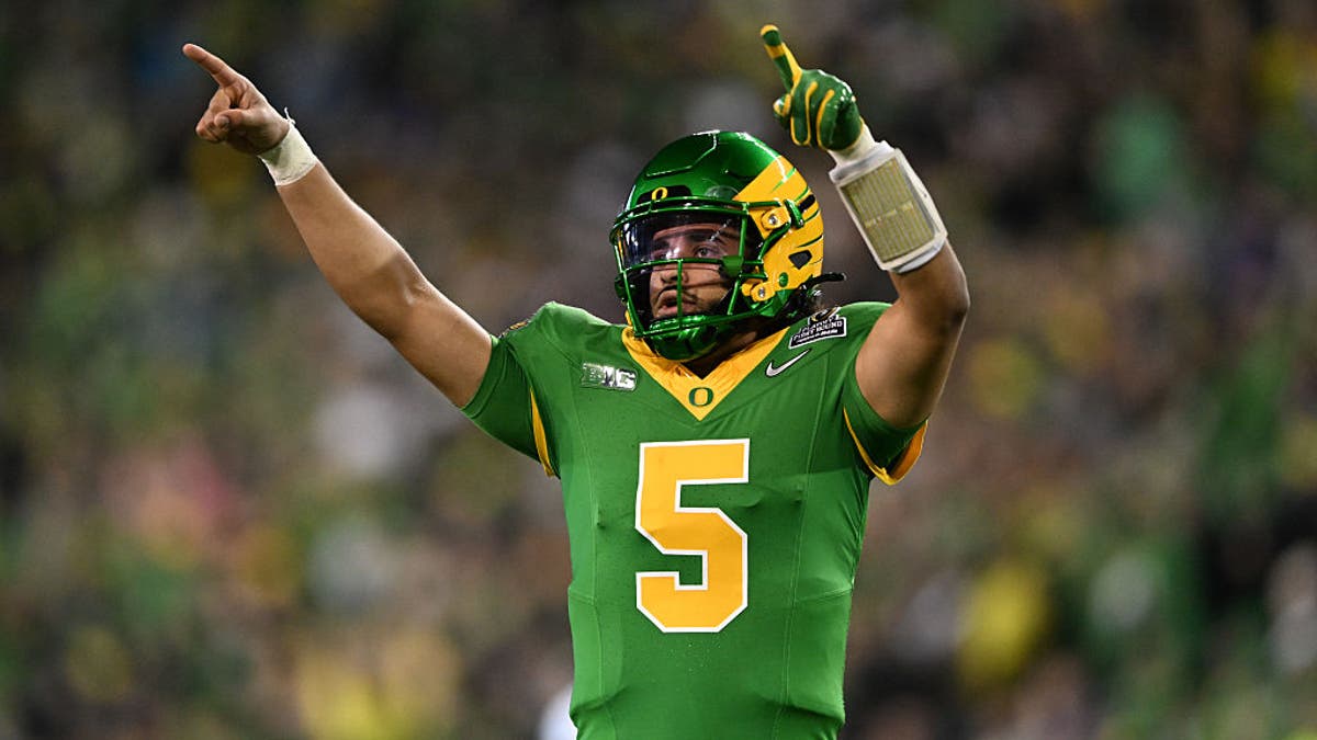 Will Dante Moore declare for the 2026 NFL Draft? He could go No. 1 overall if so. (Photo by CFP/Getty Images)