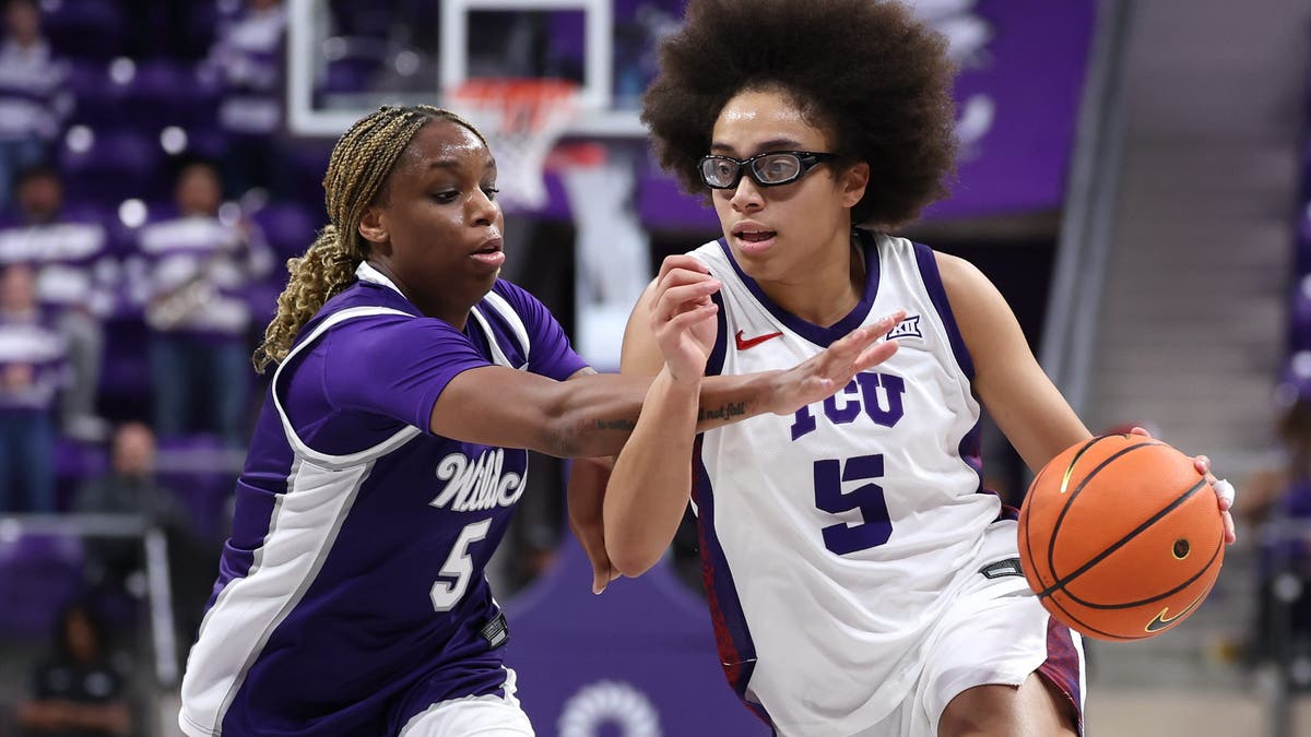 Olivia Miles had three consecutive triple-doubles and a shot at an NCAA record fourth for TCU this week. (Photo by Sam Hodde/Getty Images)