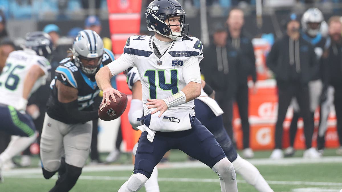 Sam Darnold was able to steer the Seahawks to victory despite the lousy conditions in Carolina on Sunday. (Photo by John Byrum/Icon Sportswire via Getty Images)