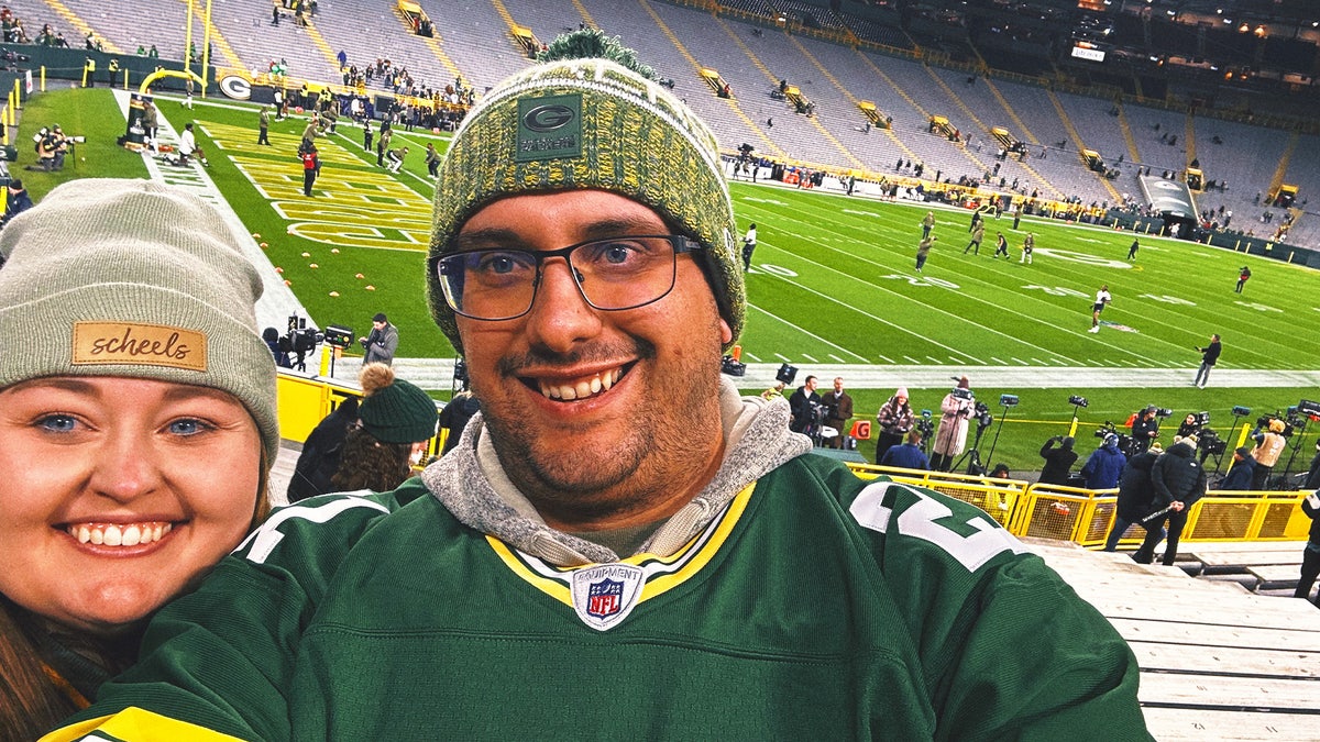 James, the NFL Week 6 contest winner, cheers for the Patriots and the Packers.
