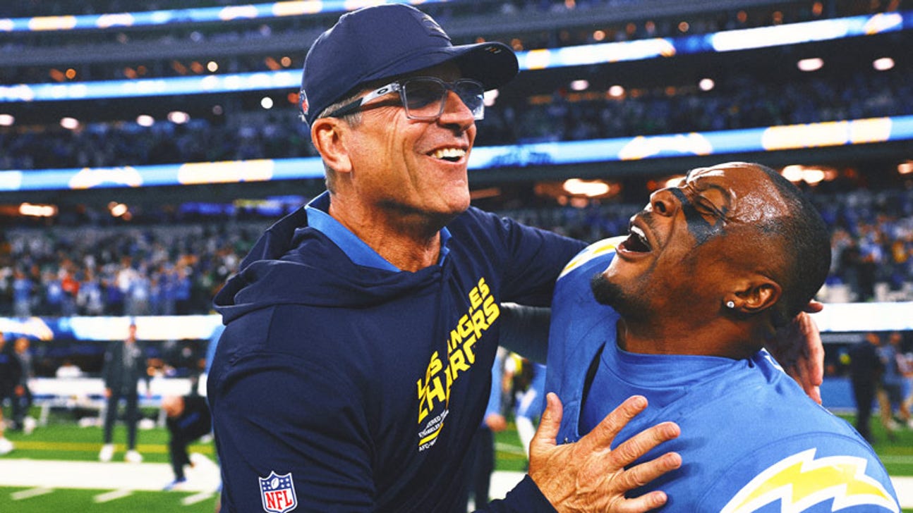 Chargers HC Jim Harbaugh Likens Overtime Win Over Eagles to Birth of Children