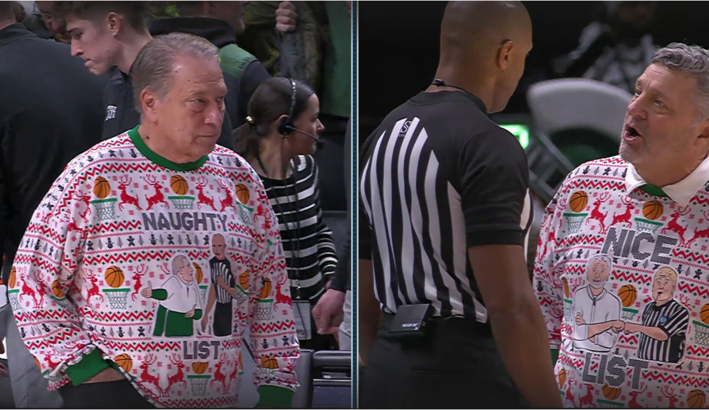 Tom Izzo Bullies Ref With ‘Naughty List’ Sweater in Shameless Christmas Stunt