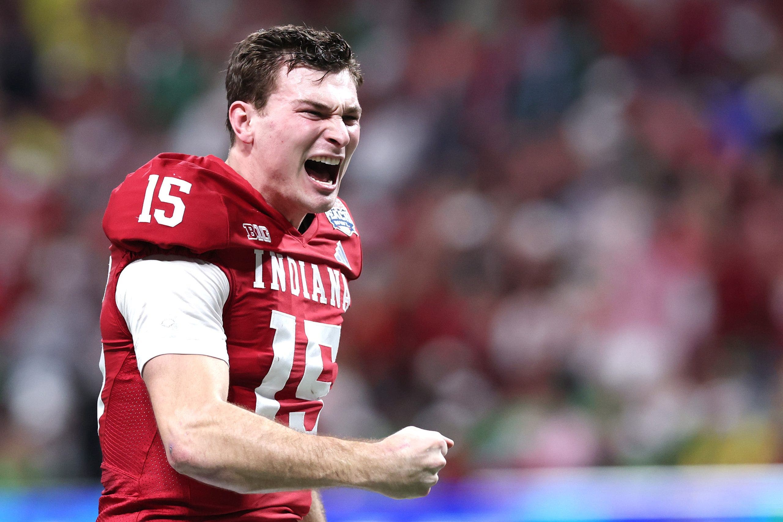 Fernando Mendoza is playing as well as any quarterback has this late in the season in recent years, according to Joel Klatt. (Photo by Kevin C. Cox/Getty Images)