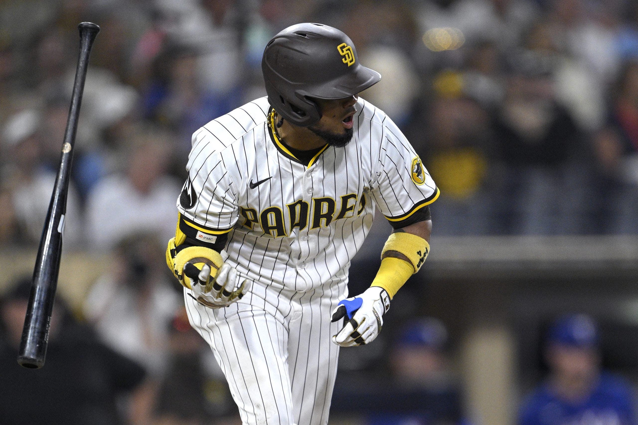 Luis Arraez boasts a career .317 batting average. (Photo by Orlando Ramirez/Getty Images)