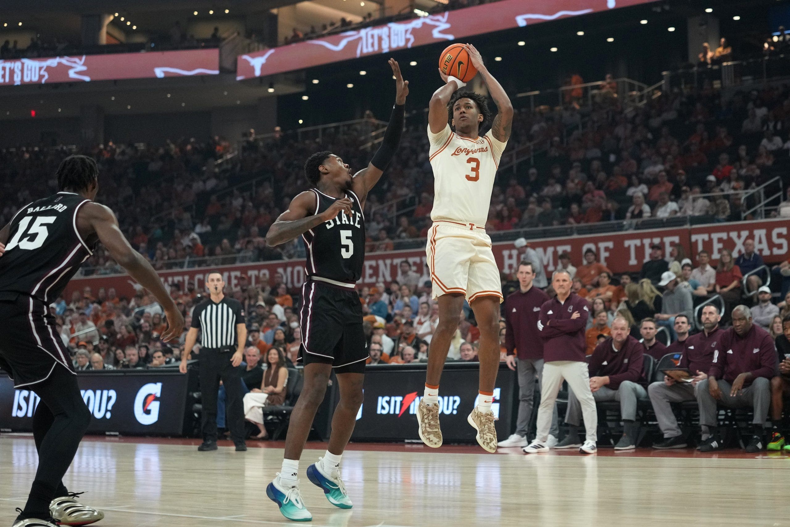 Texas slipped with an OT loss to Mississippi State. (Photo by Scott Wachter/Getty Images)