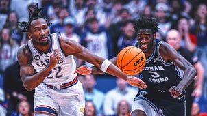 BYU COUGARS Trending Image: Darryn Peterson Outduels AJ Dybantsa As No. 14 Kansas beats No. 13 BYU 90-82