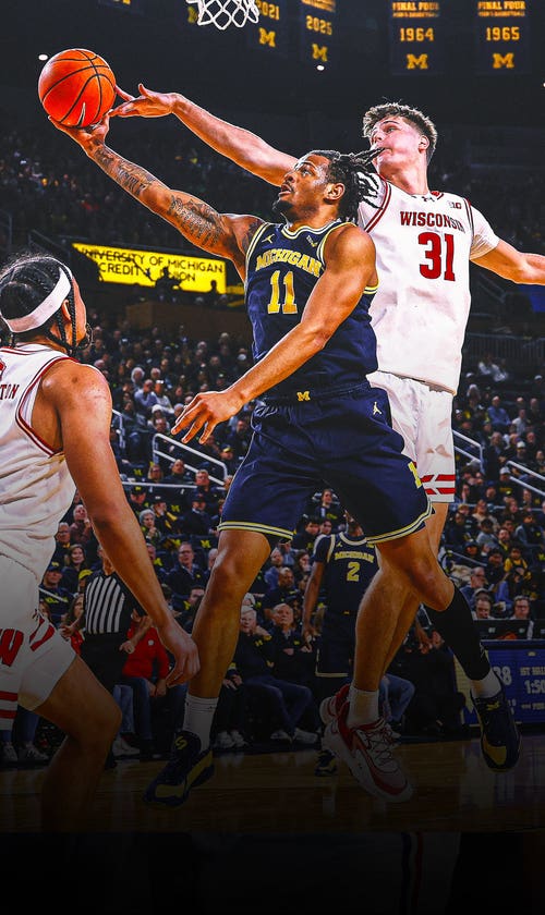 No. 2 Michigan HC Dusty May 'Disappointed' After Stunning 1st Loss vs. Wisconsin