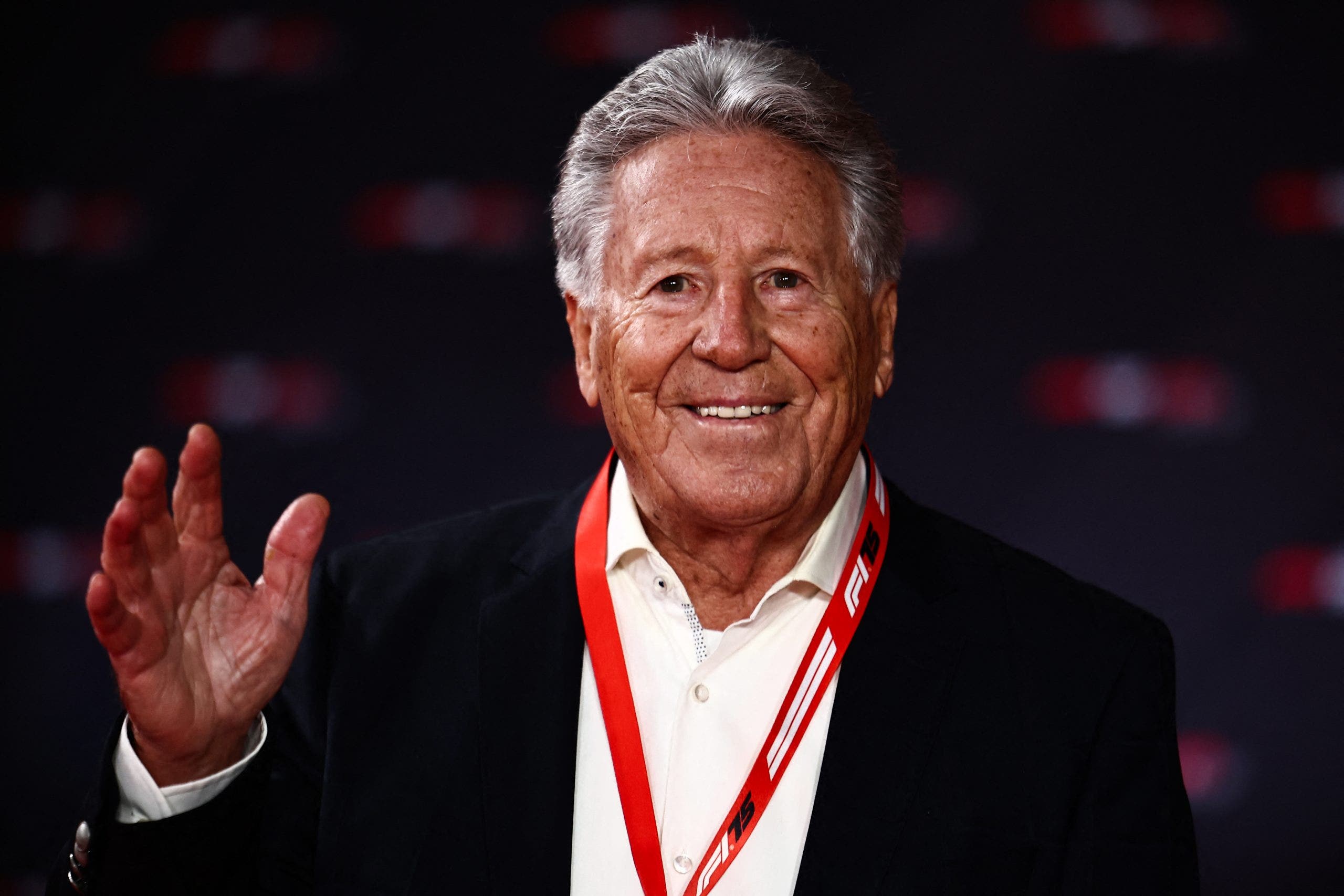 Mario Andretti in 2025. (Photo by HENRY NICHOLLS/AFP via Getty Images)