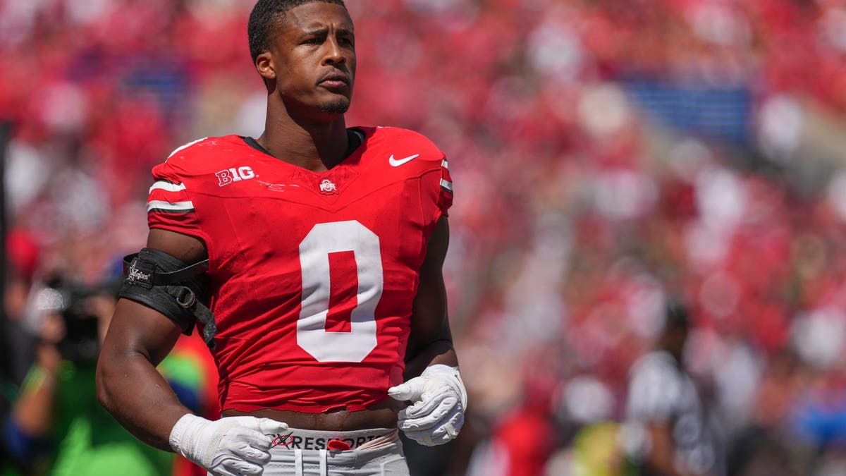 Ohio State's Sonny Styles was a first-team All-American this past season, potentially making him a rare off-ball linebacker to be selected with a top pick. (Photo by Jason Mowry/Getty Images)